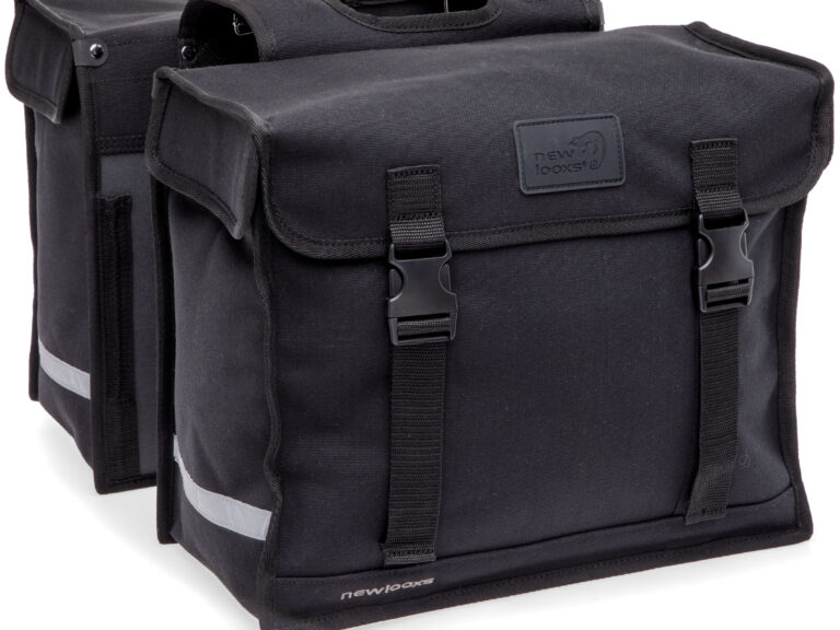 Dubbele fietstas New Looxs Canvas Deluxe - 46 liter - 39 x 18 x 33 cm (2x) - Black