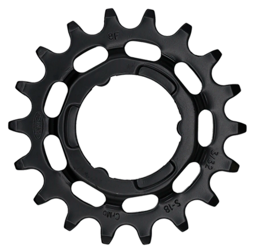Tandwiel KMC Voor Shimano 18T O-MO Staal 3/32 inch - Zwart