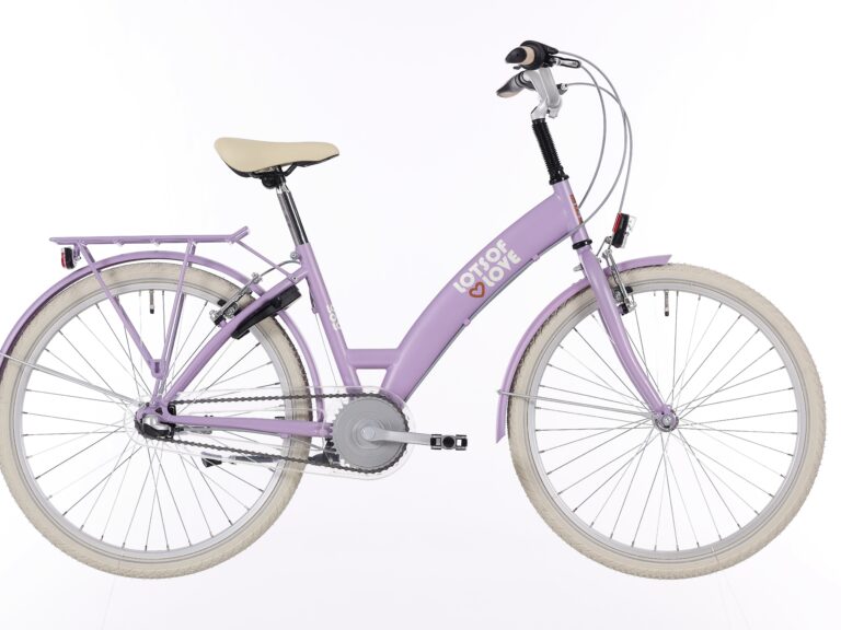 Kinderfiets Bikefun Lots of Love 24 inch met Nexus 3 versnelling/remnaaf - Mat Lila/Violet