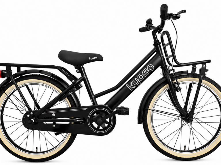 Kinderfiets Kyoso Blossom Classic 20 inch met remnaaf - mat zwart / roze