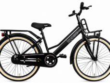Kinderfiets Kyoso Blossom Classic 24 inch met remnaaf - mat zwart / roze