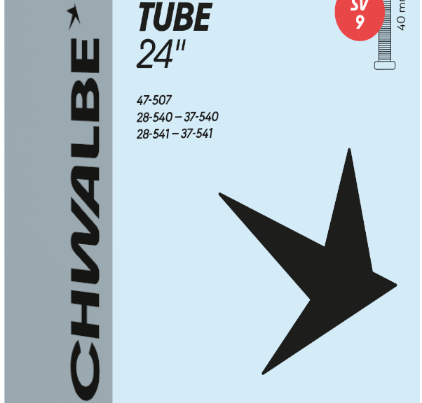 Cámara de aire Schwalbe SV9 de 24" 28/47-507/541 - válvula de 40 mm