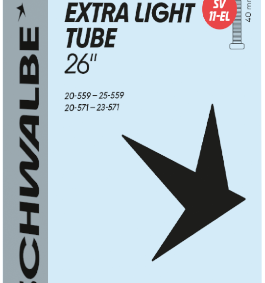 Camera d'aria Schwalbe Extra Light SV11-EL da 26" / 20-25-559/571 mm - valvola da 40 mm