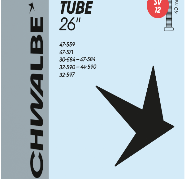 Binnenband Schwalbe SV12 26" / 30-47-559/597mm - 40mm ventiel