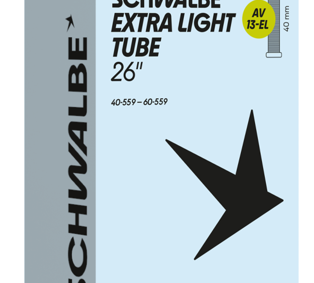 Cámara de aire Schwalbe Extra Light AV13-EL de 26" / 40-60-559 mm - válvula de 40 mm