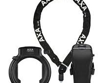 Ringslot AXA Imenso XL Retractable met ULC130 insteekketting en zadeltasje - zwart