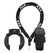 Ringslot AXA Imenso XL Retractable met ULC130 insteekketting en zadeltasje - zwart