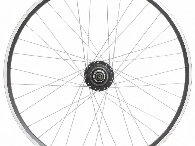 Achterwiel 28 inch Nexus 7 naaf (zwart) - ZAC2000 velg (zwart/zilver) met RVS spaken - voor schijfrem