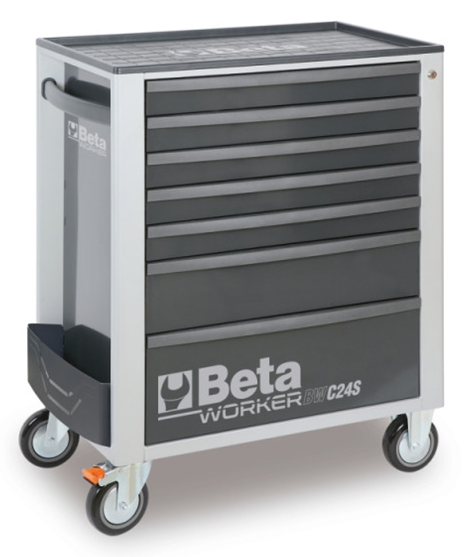 Gereedschapswagen (grijs) Beta Tools C24S met 7 laden en 240-delig assortiment gereedschappen