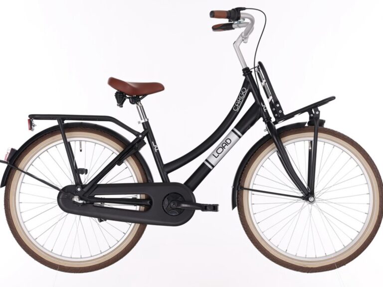 Kinderfiets BIKEFUN KIDS Load New 24'' met voor- en achterdrager - mat/zwart