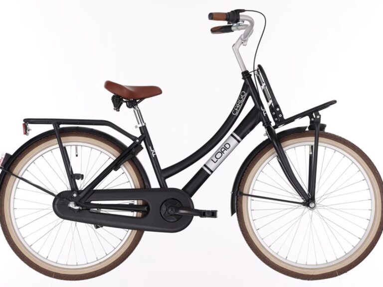 Kinderfiets BIKEFUN KIDS Load New 26'' met voor- en achterdrager - mat/zwart