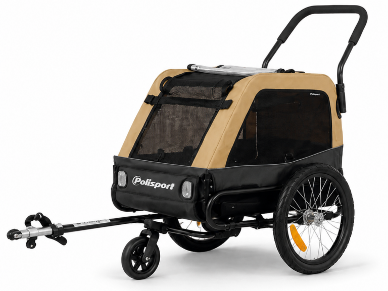 Huisdierentrailer Polisport - XL - tot 45 kg - camel/zwart