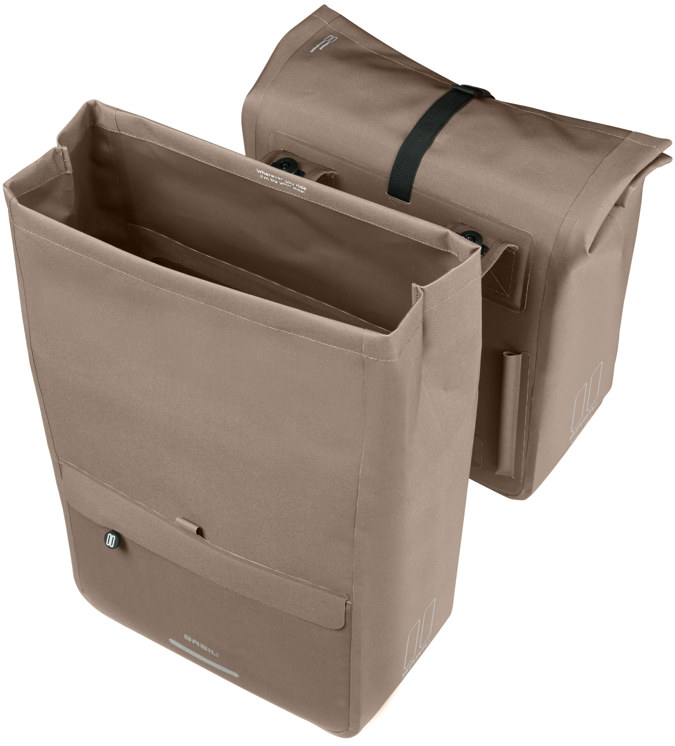 Dubbele fietstas Basil Urban Dry Neo MIK, 46-52L - sage brown - Afbeelding 3