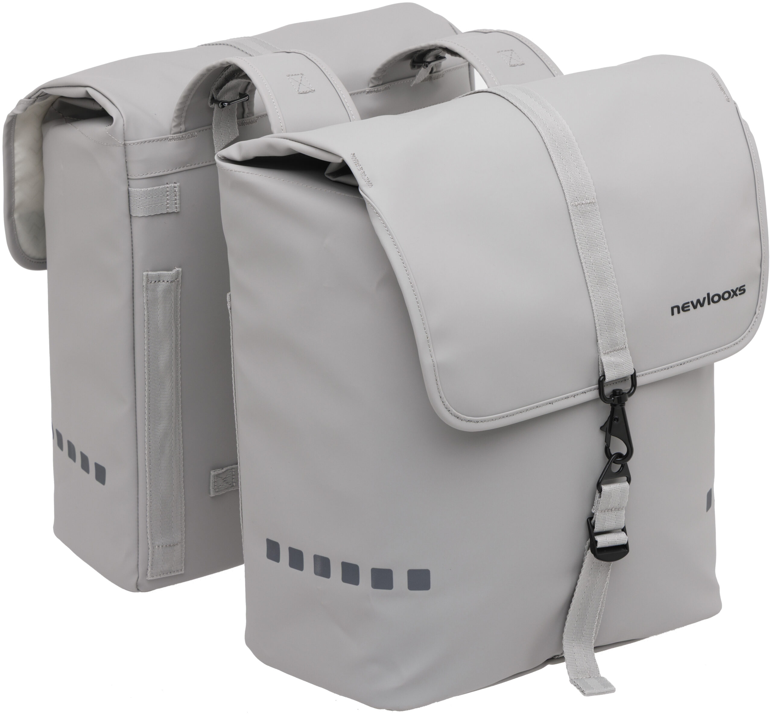 Dubbele fietstas New Looxs Odense 39 liter 34 x 16 x 38 cm (x2) - Lichtgrijs