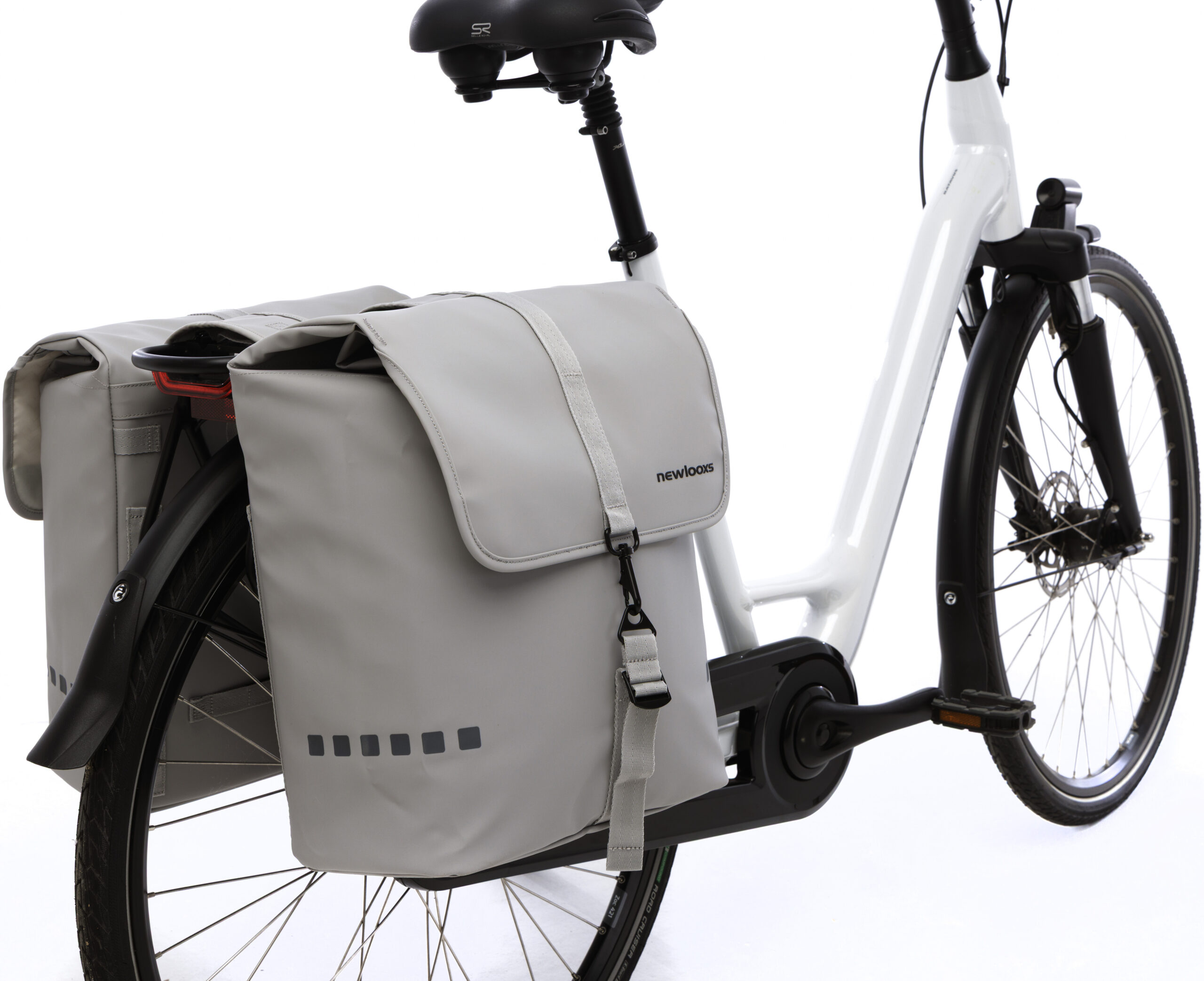 Dubbele fietstas New Looxs Odense 39 liter 34 x 16 x 38 cm (x2) - Lichtgrijs - Afbeelding 5