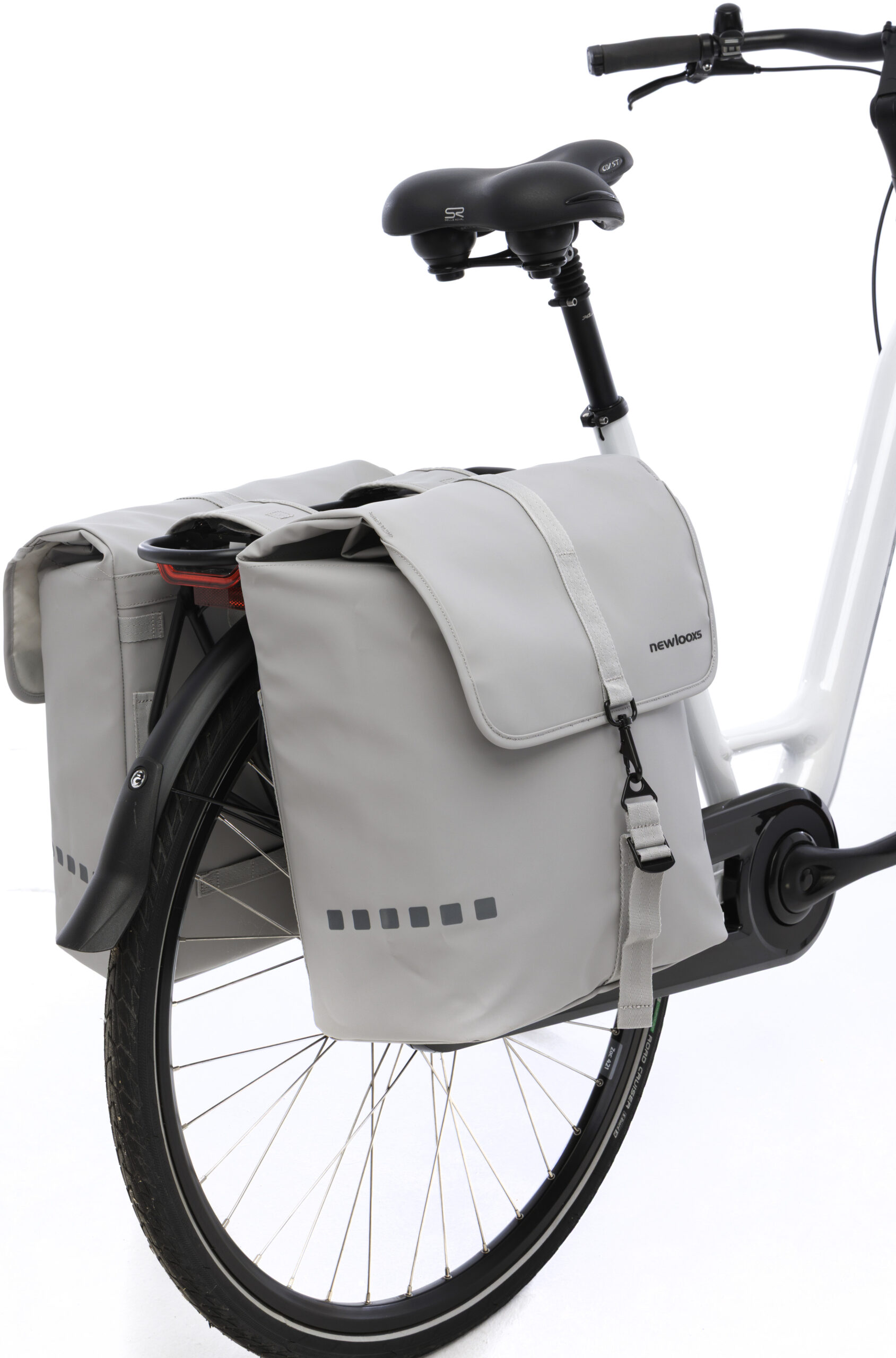 Dubbele fietstas New Looxs Odense 39 liter 34 x 16 x 38 cm (x2) - Lichtgrijs - Afbeelding 6
