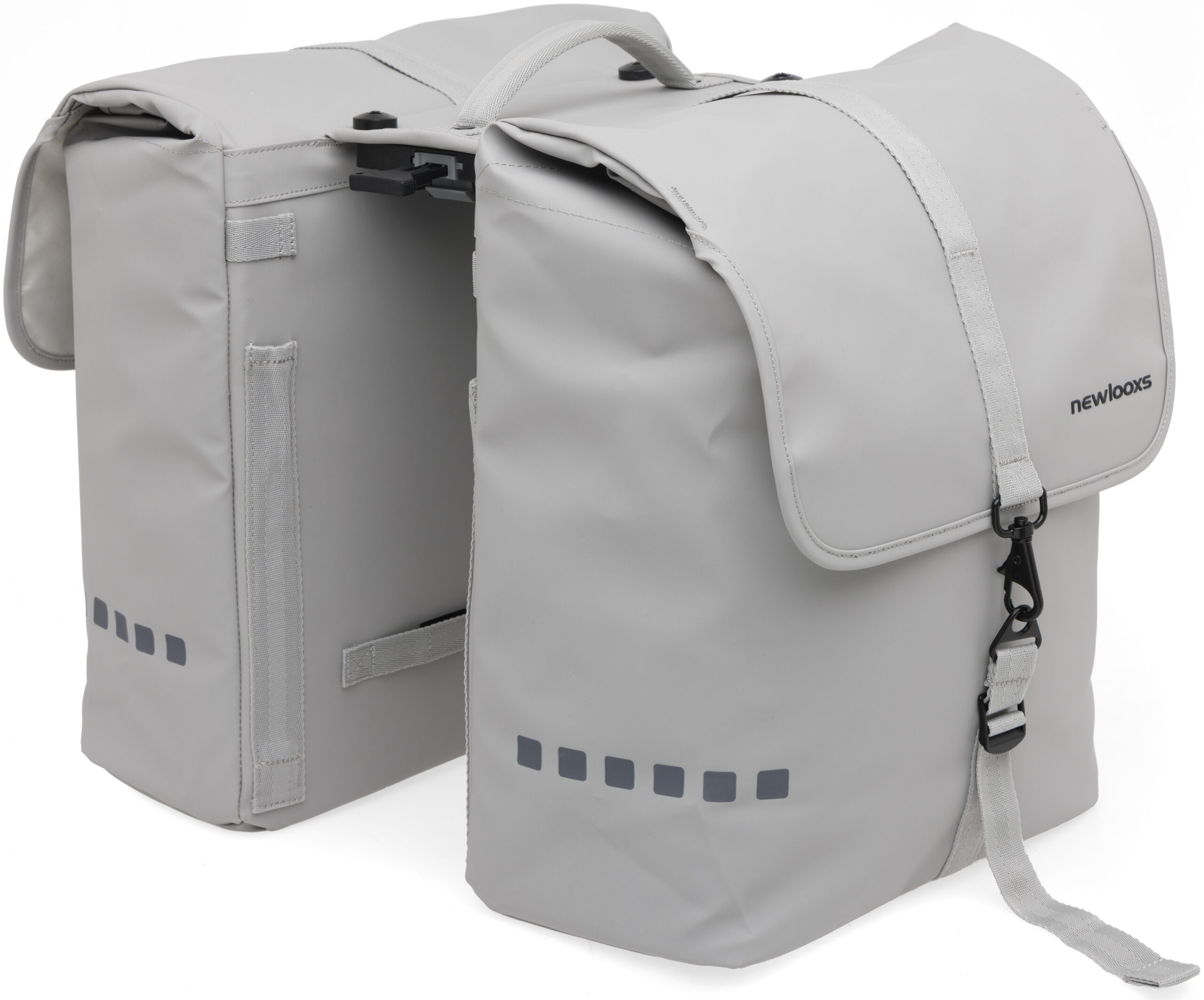Dubbele fietstas New Looxs Odense MIK 2.0 39 liter 34 x 16 x 38 cm (x2) - Lichtgrijs