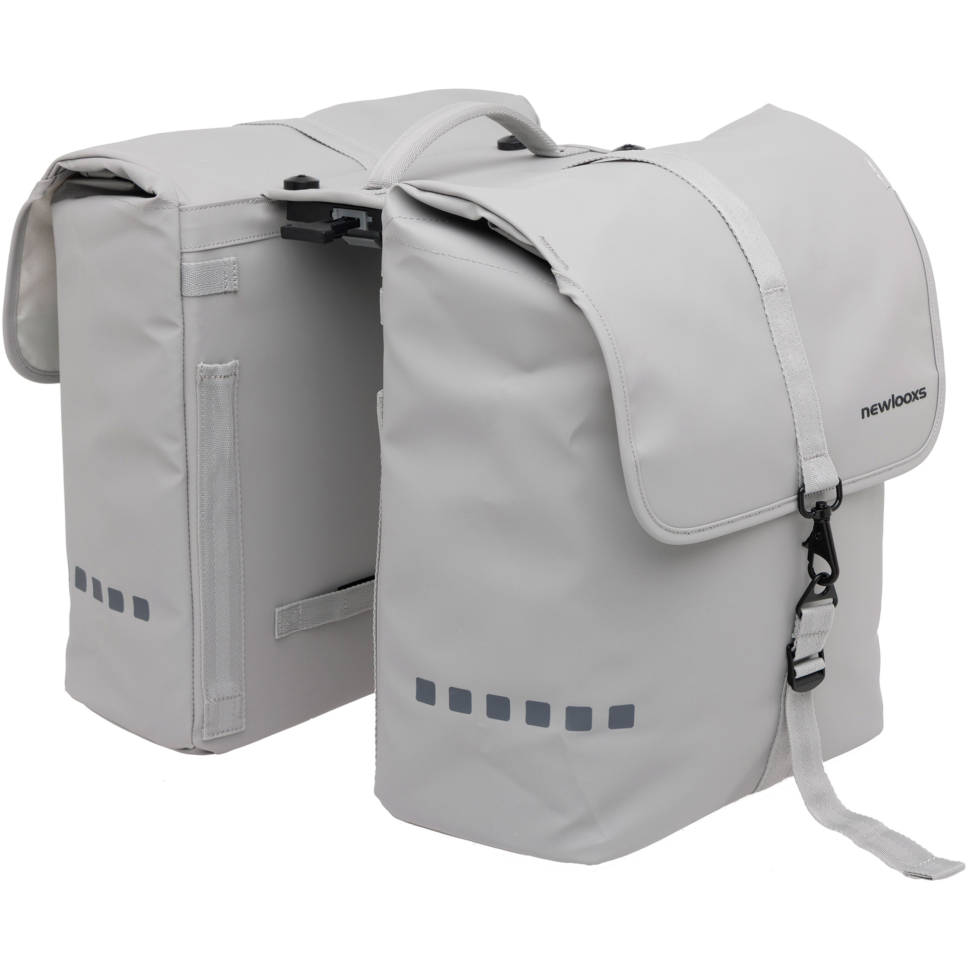Dubbele fietstas New Looxs Odense MIK 2.0 39 liter 34 x 16 x 38 cm (x2) - Lichtgrijs