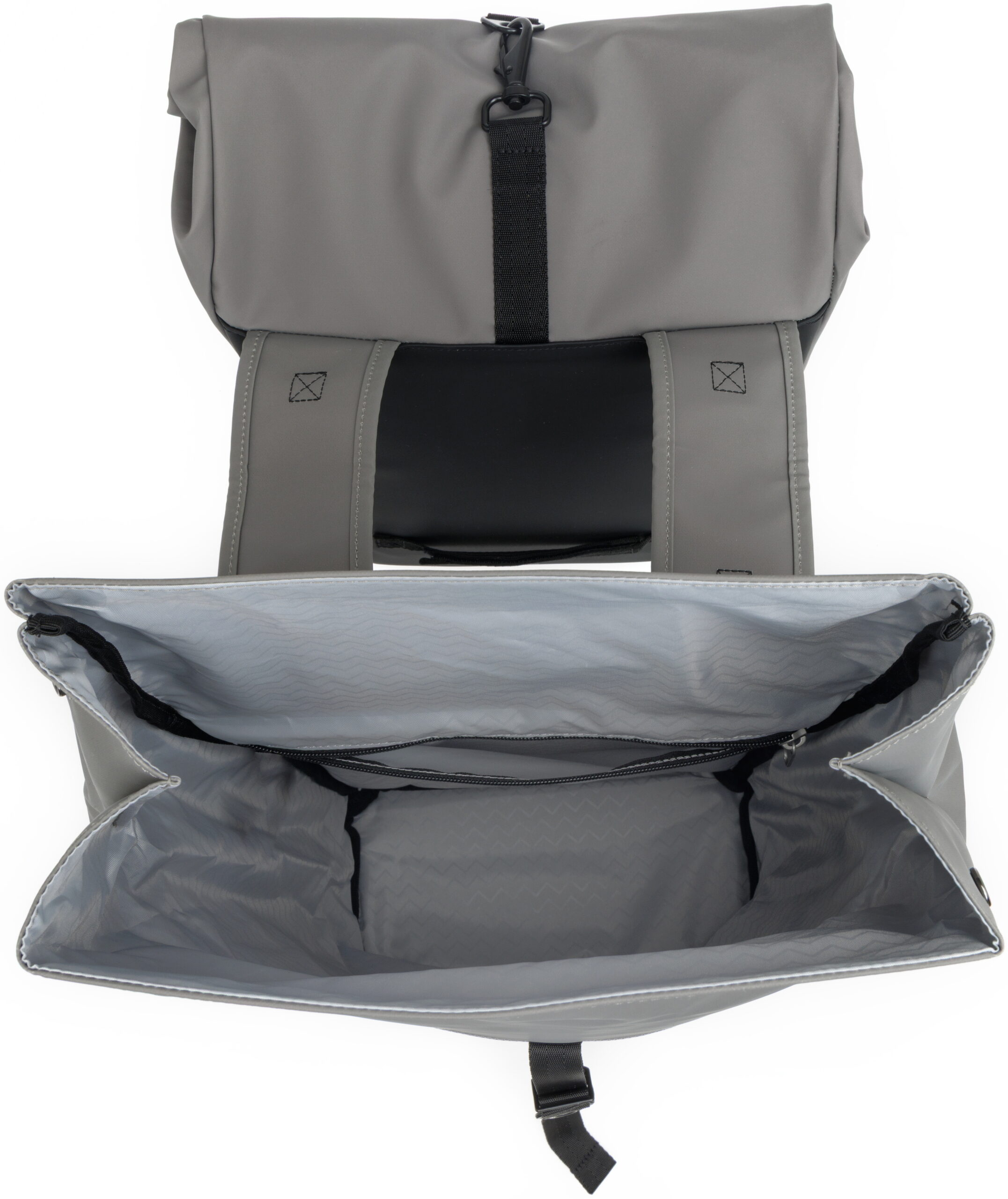 Dubbele fietstas New Looxs Nyborg 34 liter - 30 x 17 x 37cm (x2) - Grijs/zwart - Afbeelding 3