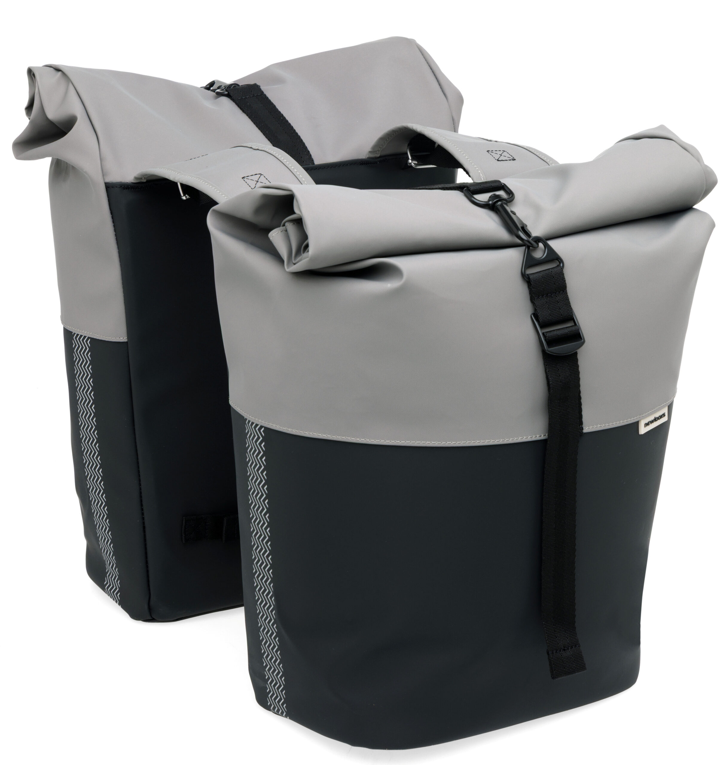 Dubbele fietstas New Looxs Nyborg 34 liter - 30 x 17 x 37cm (x2) - Grijs/zwart