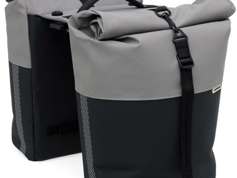 Dubbele fietstas New Looxs Nyborg MIK 2.0 34 liter 30 x 17 x 37 cm (x2) - Grijs/zwart