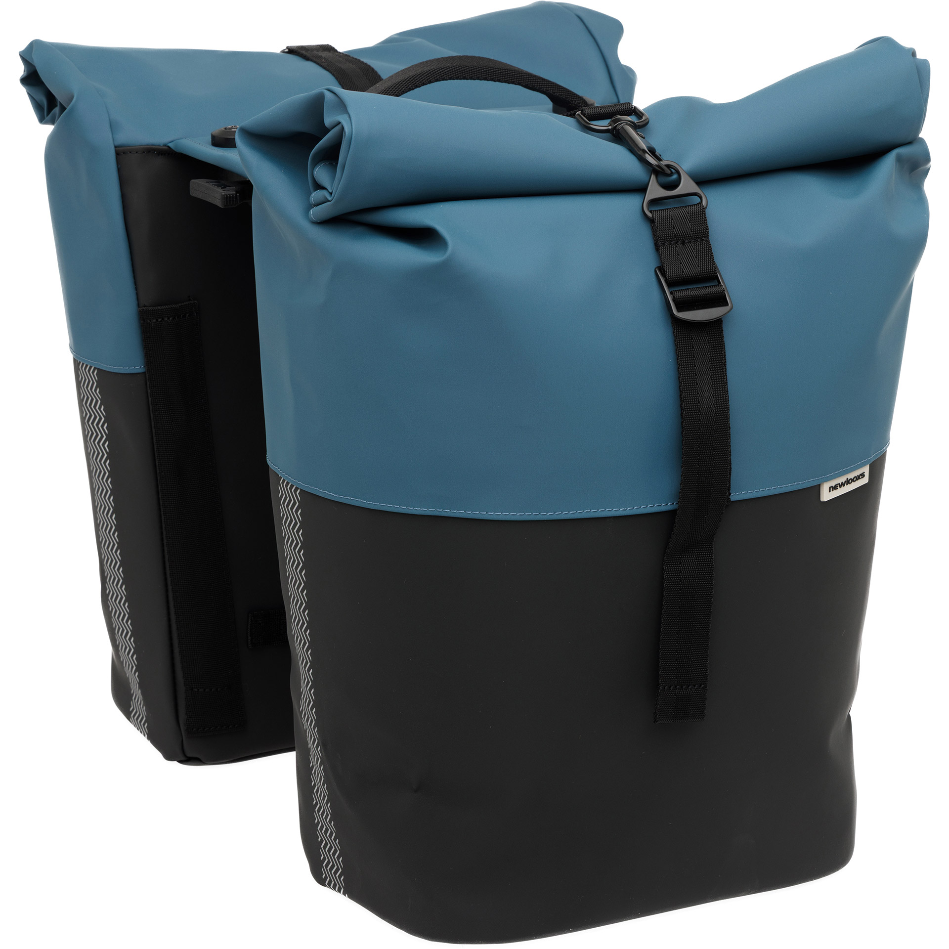 Dubbele fietstas New Looxs Nyborg MIK 2.0 34 liter 30 x 17 x 37 cm (x2) - Petrol/zwart