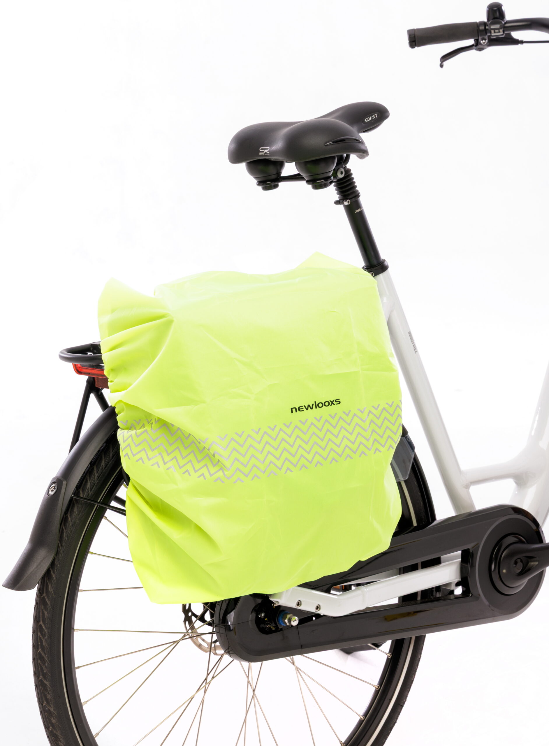 Regenhoes New Looxs voor enkele fietstassen, 50 x 55 cm - Neongeel - Afbeelding 4