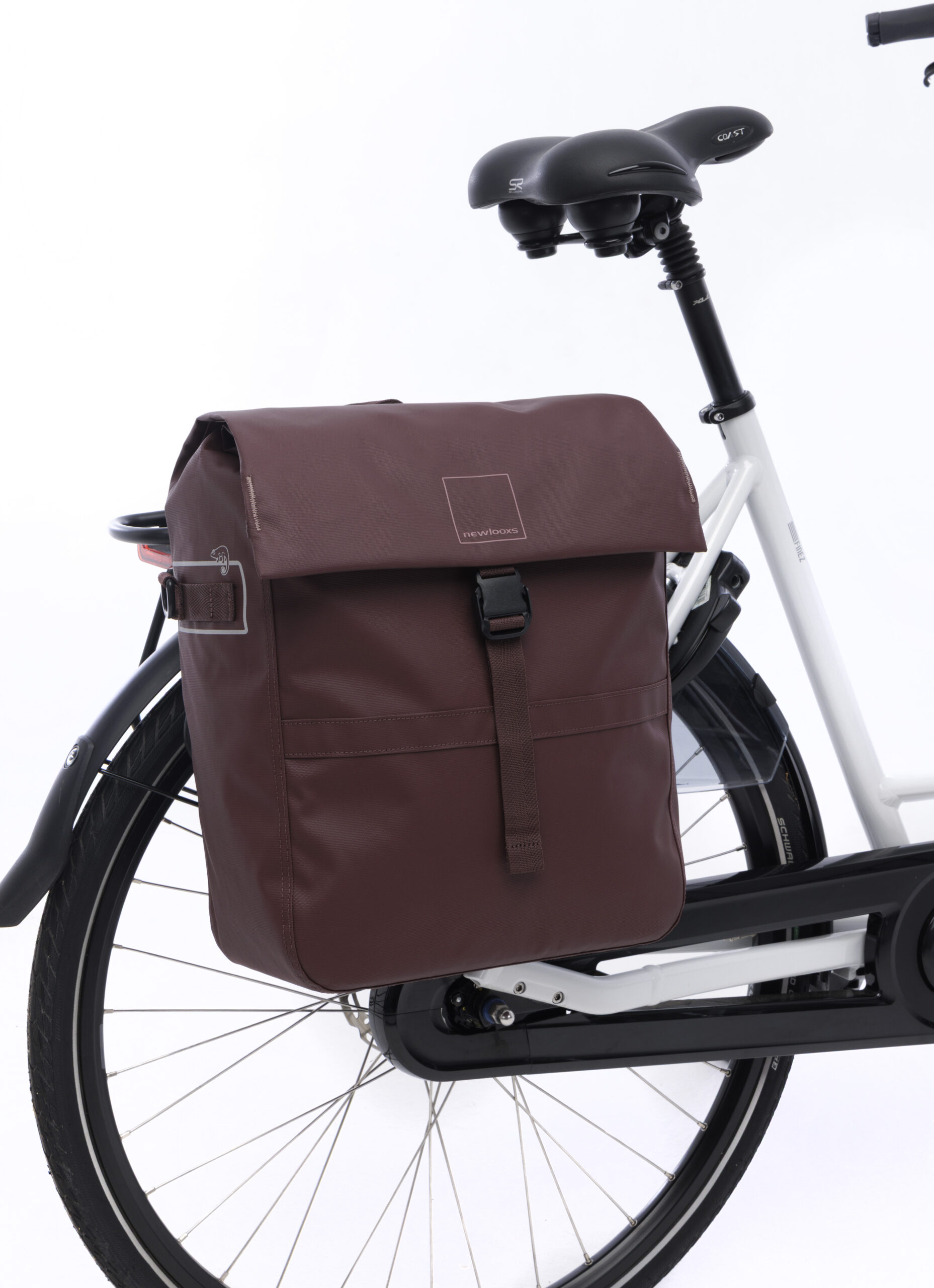 Enkele fietstas New Looxs Leeds Single - 19 liter - 33 x 18 x 38 cm - Chocoladebruin - Afbeelding 8