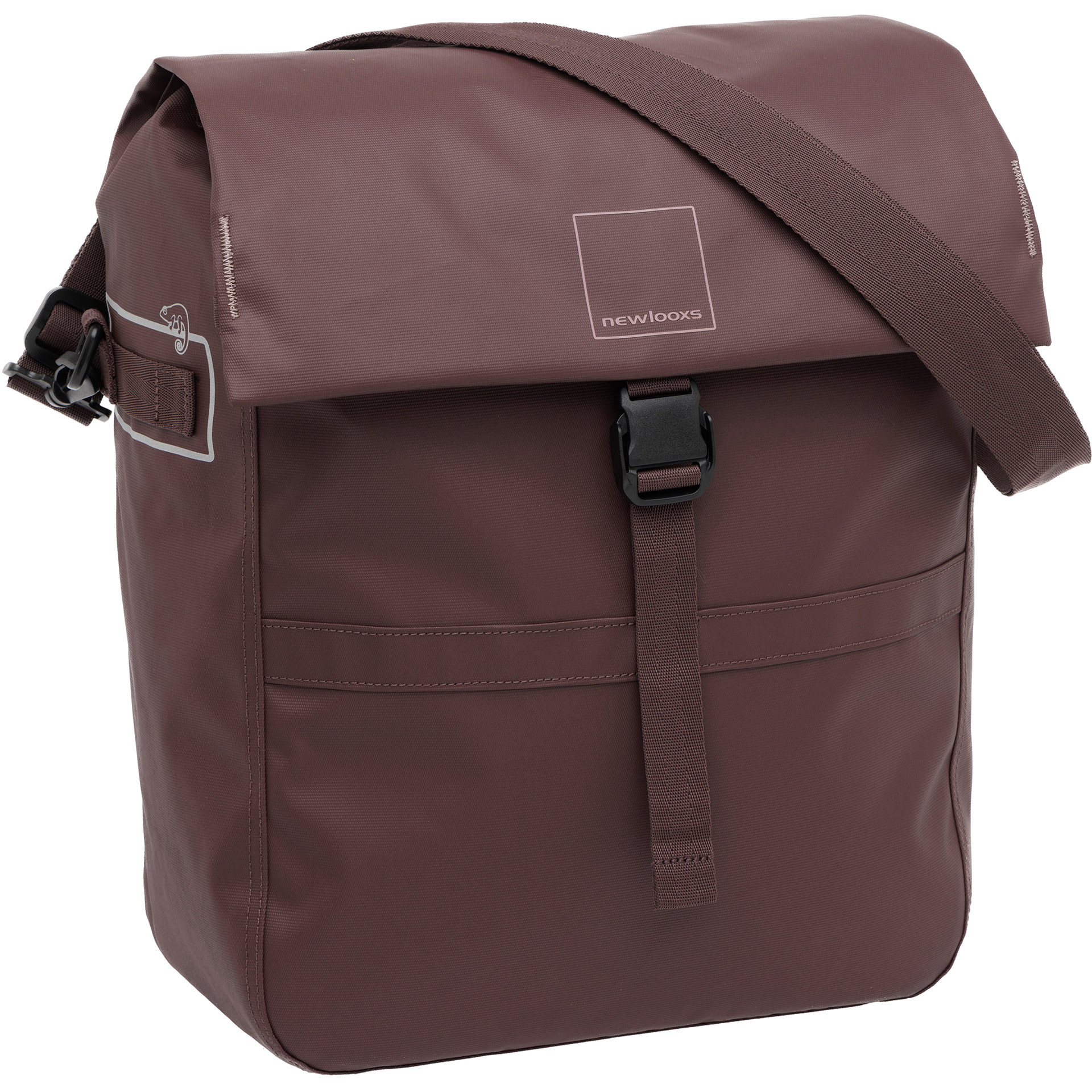 Enkele fietstas New Looxs Leeds Single - 19 liter - 33 x 18 x 38 cm - Chocoladebruin