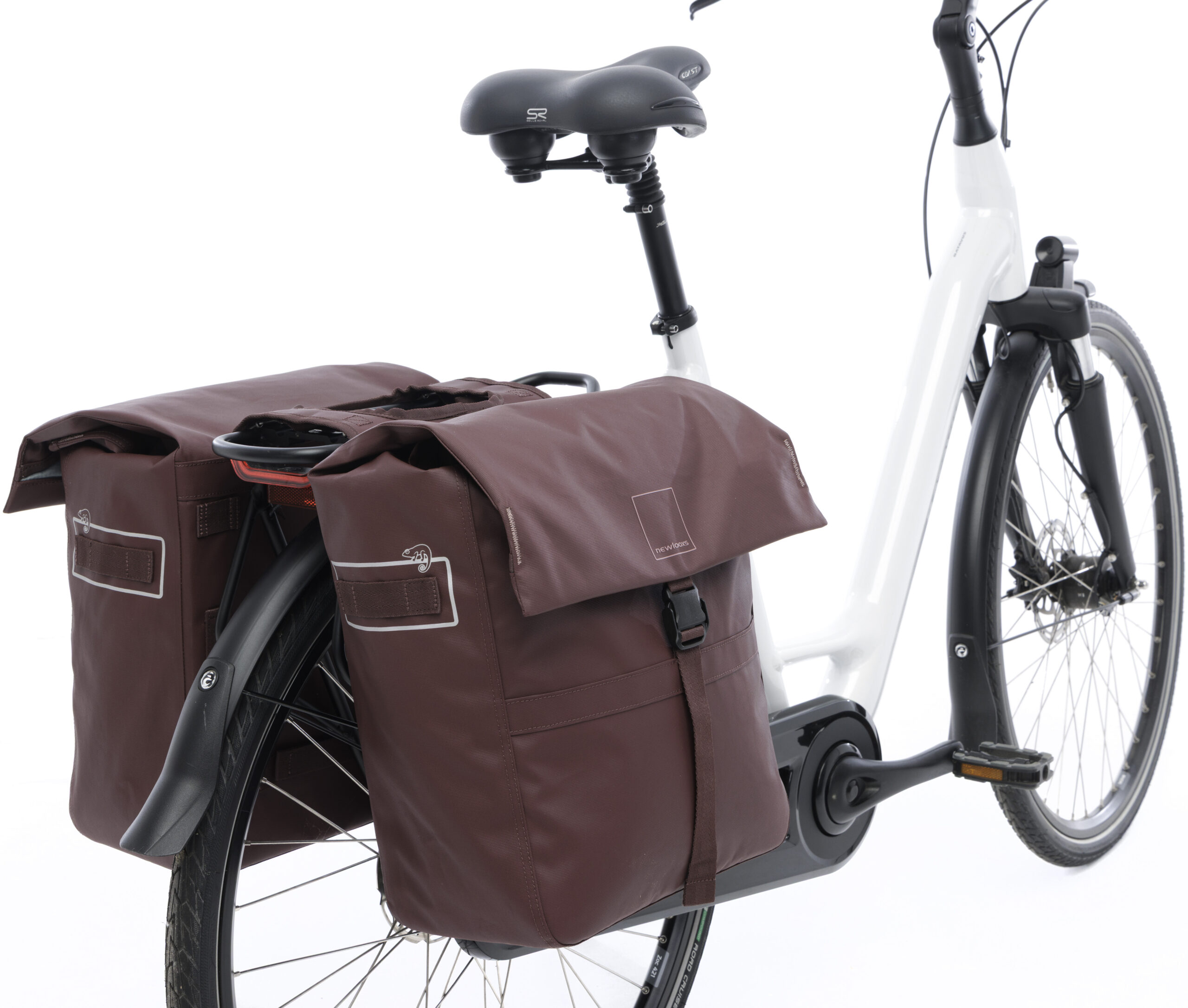 Dubbele fietstas New Looxs Leeds Double - 38 liter - 33 x 18 x 38 cm (2x) - Chocoladebruin - Afbeelding 3
