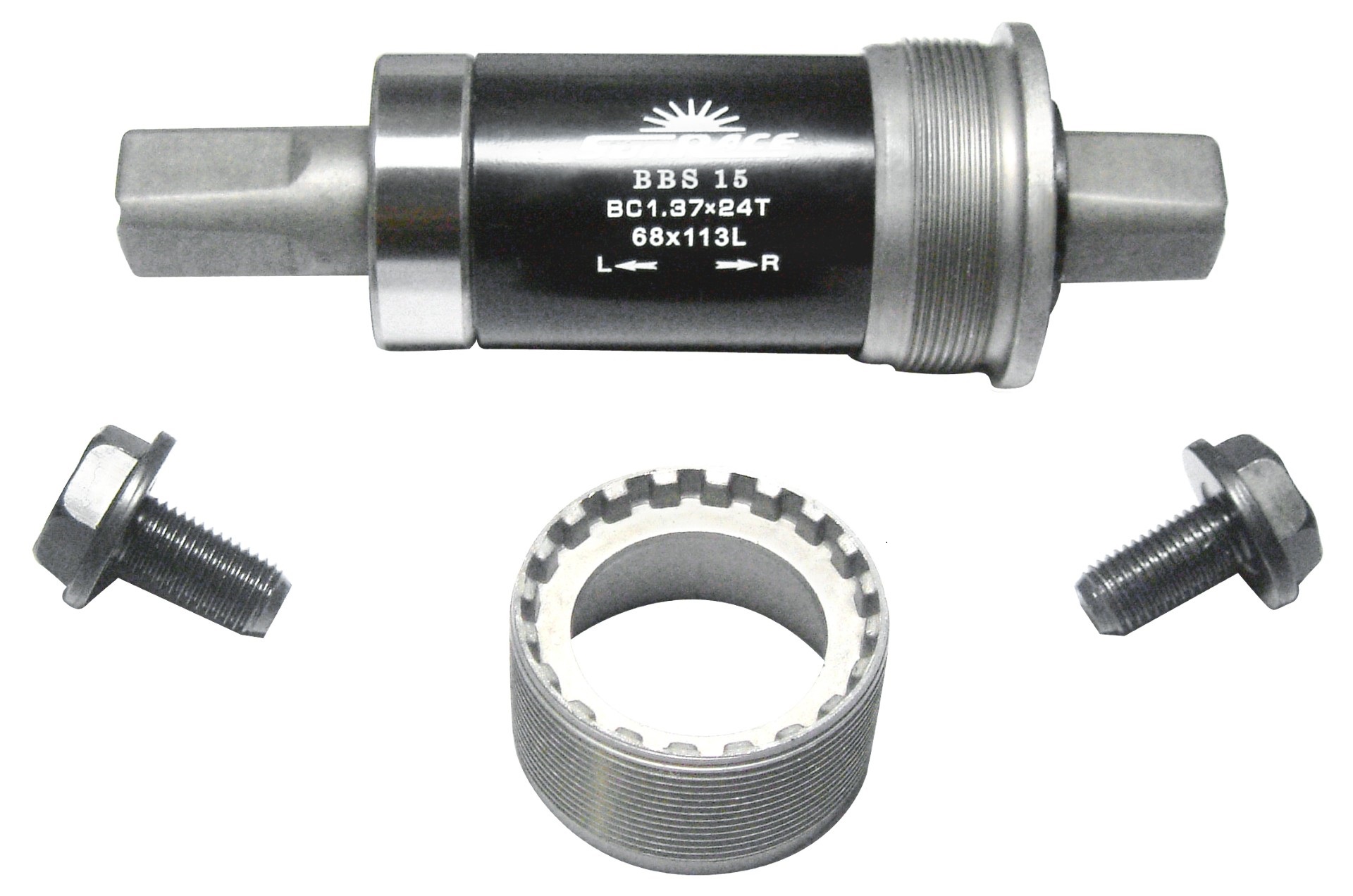 Trapas Sunrace BBS15 staal 68/129 mm - zilver/zwart