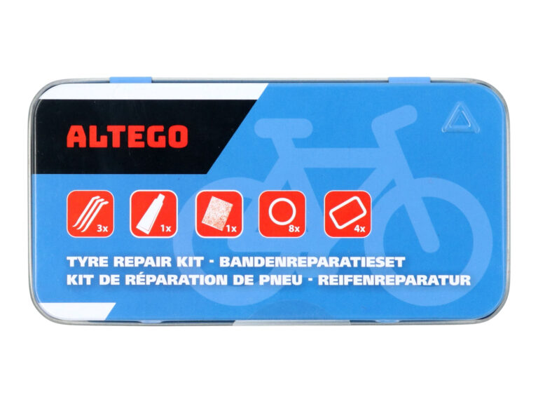 Reparatieset ALTEGO 17-delig voor fietsbanden - in metalen doos