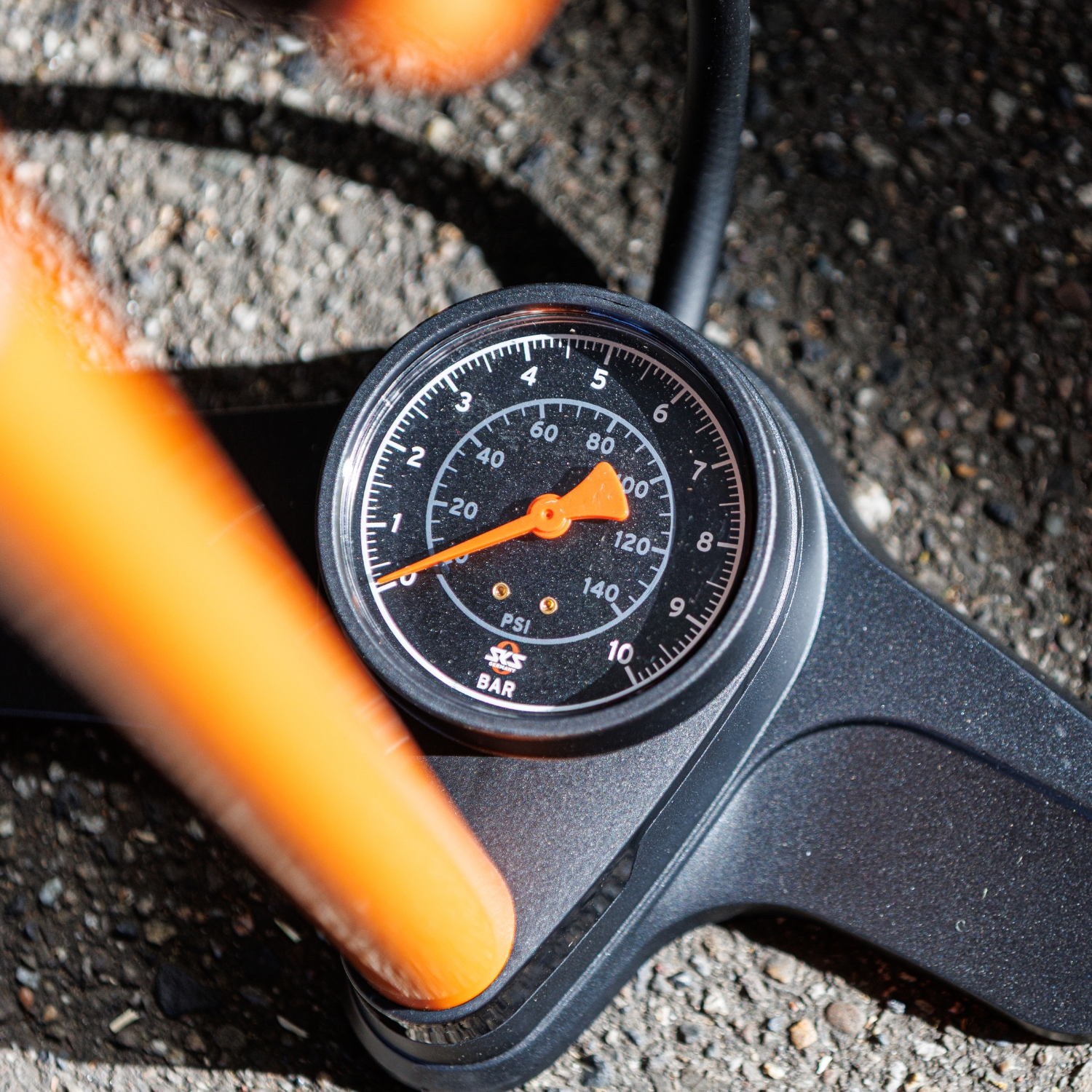 Vloerpomp SKS Airlite 10.0, 10 bar - zwart/oranje - Afbeelding 3