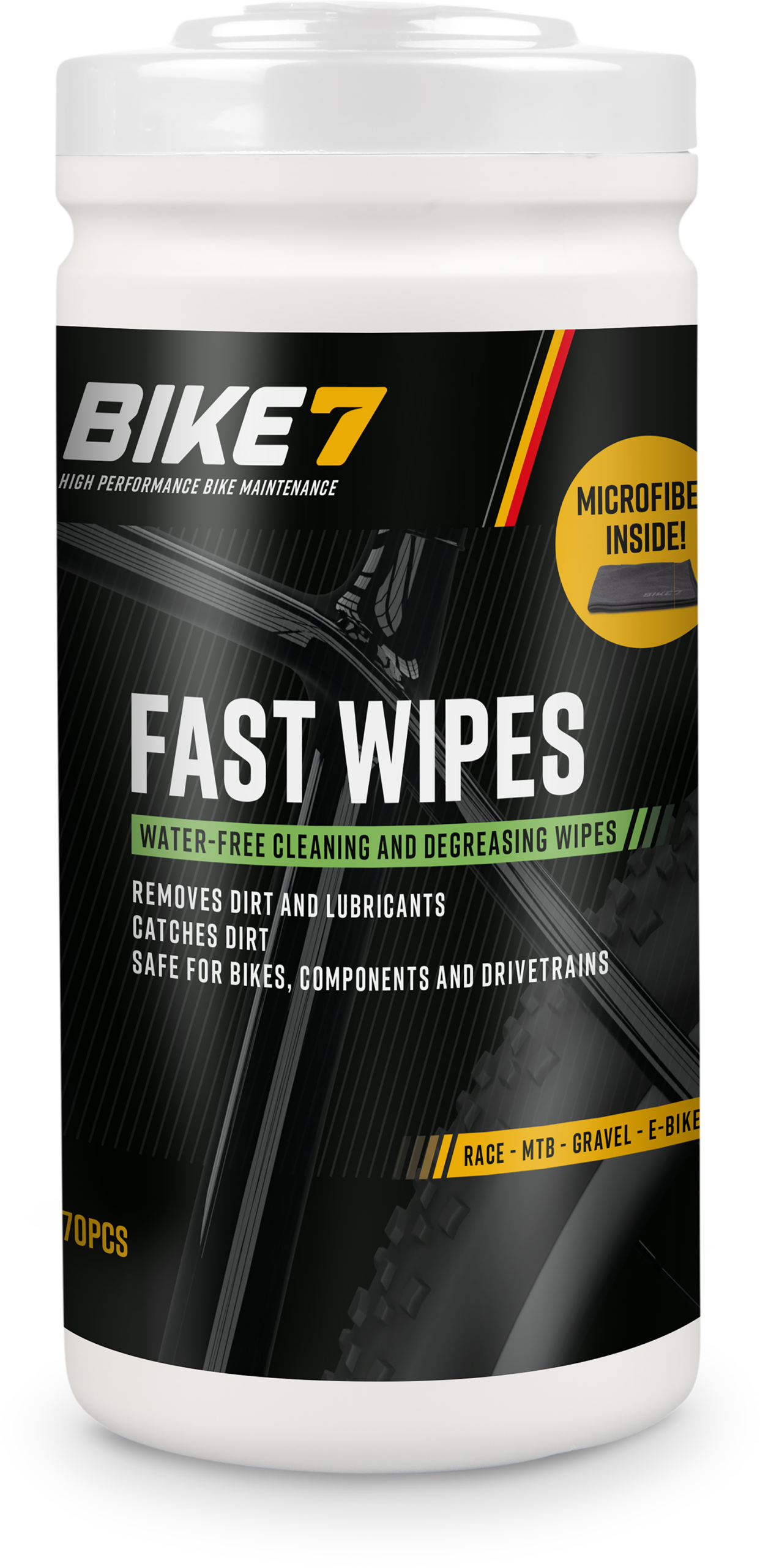 Reinigingsdoekjes Bike7 Fast Wipes - 70 stuks