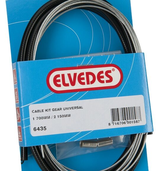 Versnellingskabel compleet universeel Elvedes 1700mm / 2250mm verzinkt - zwart (op kaart)