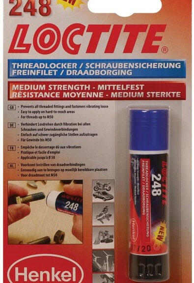 Draadborging Loctite 248 medium sterkte 9ml - blauw