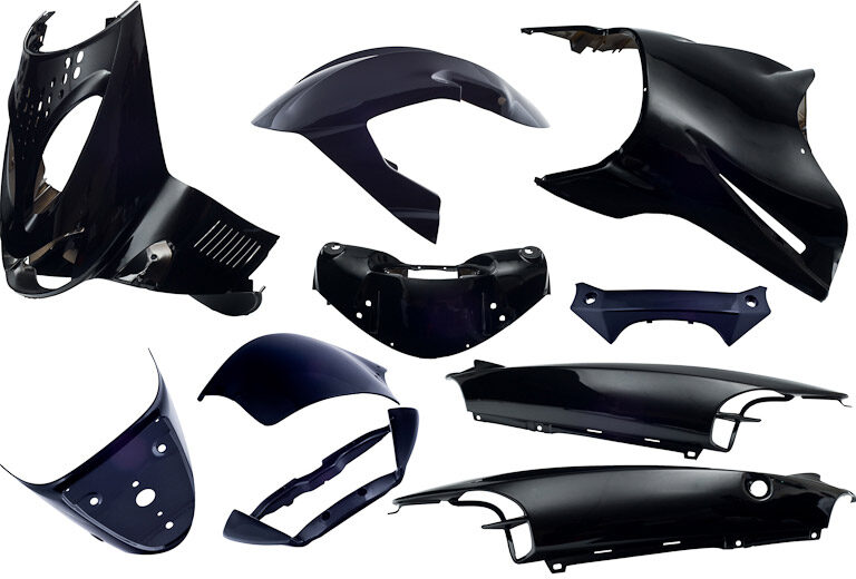 Plaatset 11-delig Edge voor Aprilia SR van bouwjaar 1997 tot 2004 - zwart metallic