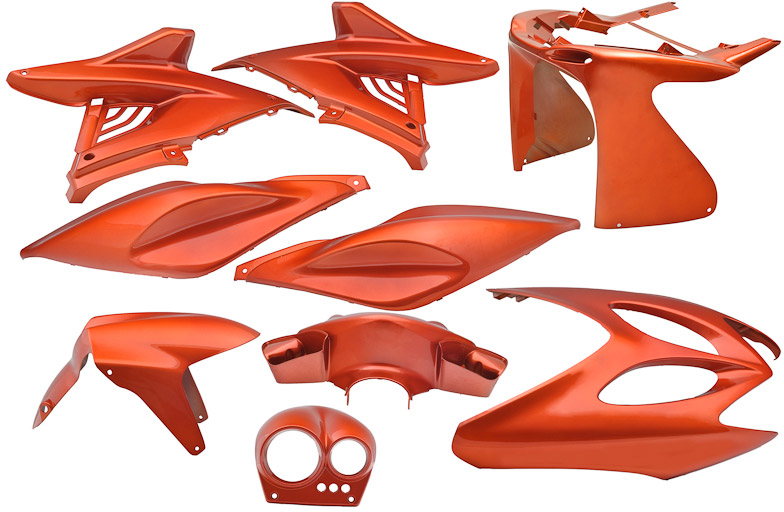 Plaatset 9-delig Edge voor Yamaha Aerox tot bouwjaar 2014 - flash orange
