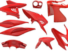 Plaatset 9-delig Edge voor Yamaha Aerox tot bouwjaar 2014 - ferrari rood
