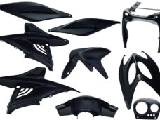 Plaatset 9-delig Edge voor Yamaha Aerox tot bouwjaar 2014 - zwart metallic