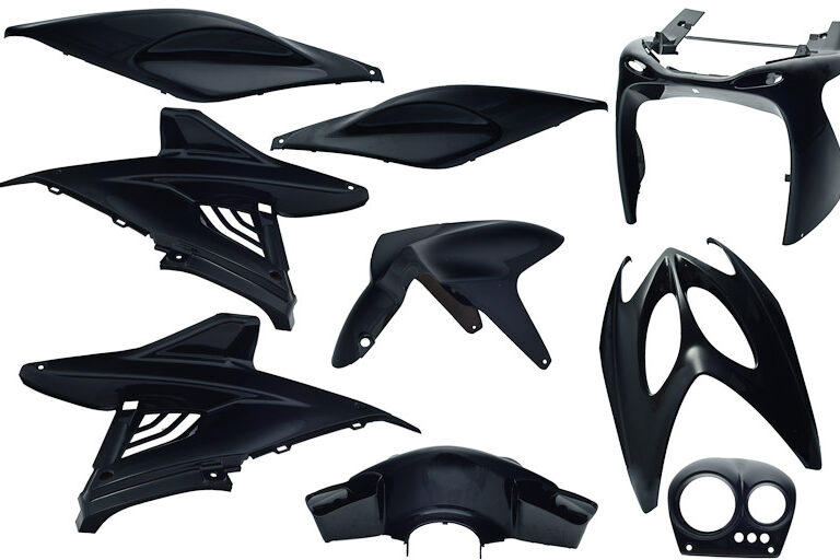 Plaatset 9-delig Edge voor Yamaha Aerox tot bouwjaar 2014 - zwart metallic