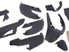 Plaatset 9-delig Edge voor Peugeot New Vivacity vanaf bouwjaar 2008 50cc 2/4T - mat zwart