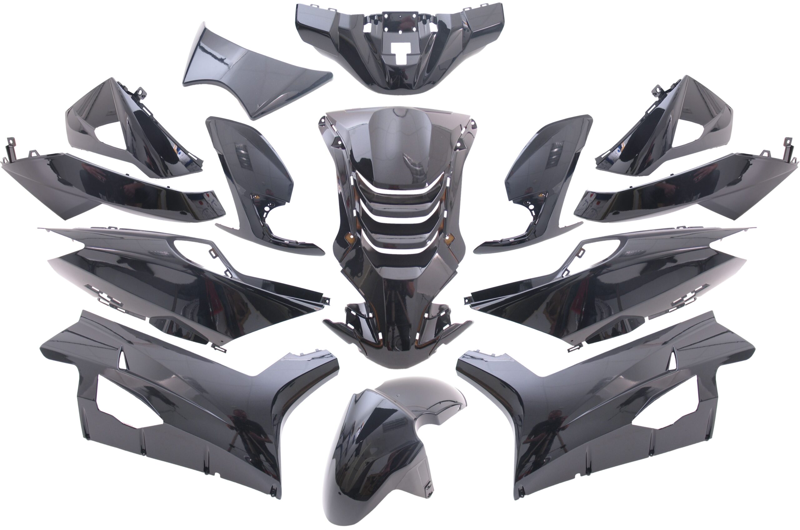 Plaatset 14-delig Edge voor Peugeot Speedfight 4 - metallic zwart