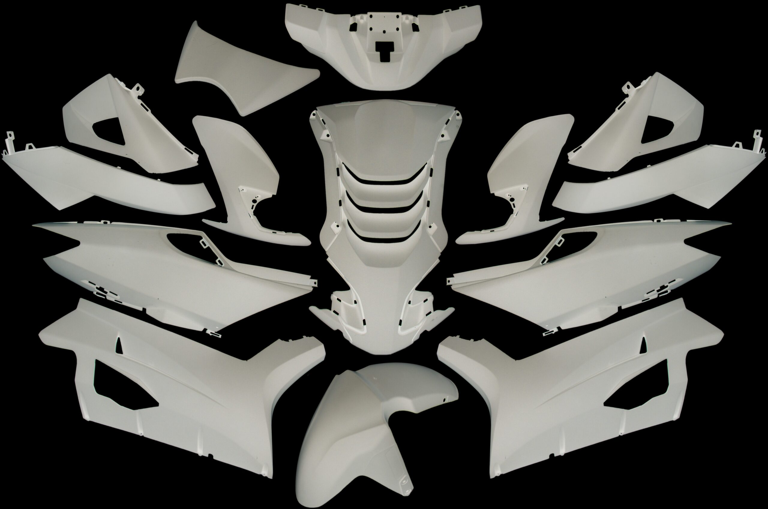 Plaatset 14-delig Edge voor Peugeot Speedfight 4 - glanzend wit