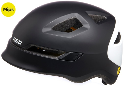 Fietshelm KED Pop Mips - medium (52-56 cm) - black/white