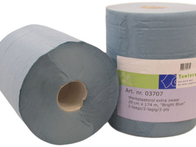Poetspapier werkplaatsrol 26cm x 190m - zwaar 2 laags papier (2 rollen)