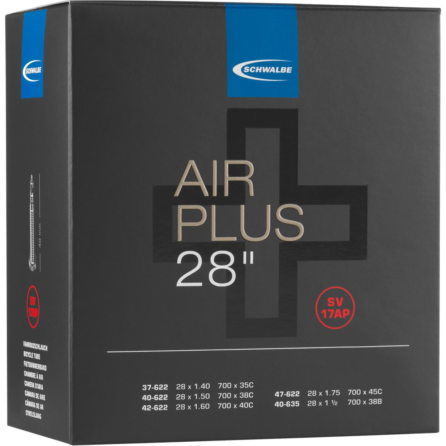 Binnenband Schwalbe SV17AP Air Plus 28/29" / 37/47-622/635 - 40mm ventiel