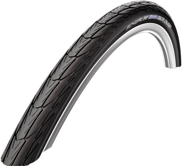 Neumático exterior Schwalbe Delta Cruiser Plus PunctureGuard 26 x 1 3/8" / 37-590 mm - negro con reflejo