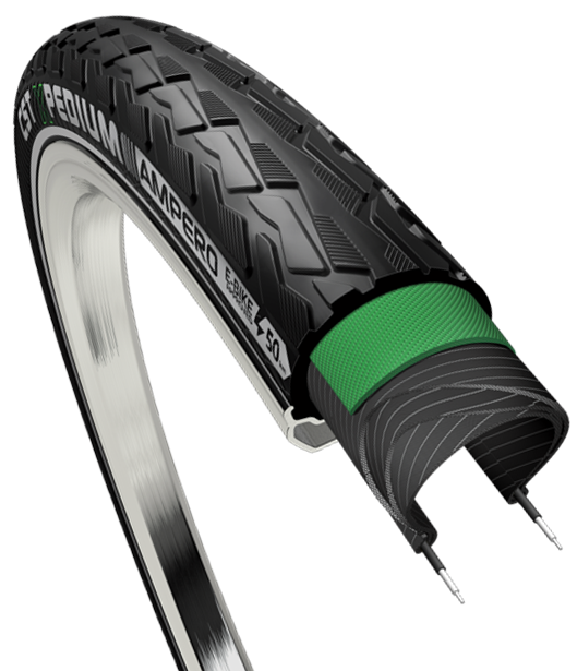 Buitenband CST Xpedium Ampero C1880 28 x 1.40"/ 37-622 voor e-bikes - zwart met reflectie
