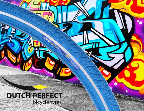 Buitenband Dutch Perfect 28 x1.40" / 40-622 anti-lek - blauw met reflectie